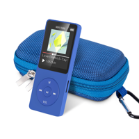 AGPTEK MP3 Player with Case, 70 Hours Playback Lossless Sound Music Player, A02 8GB Dark Blue