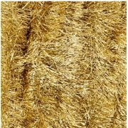 Tinsel Garland Metallic (Gold, 2 Pack, 15 ft ea) Holiday Streamers Christmas Tree Decoration, Thin Strands