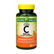 (2 Pack) Spring Valley Vitamin C Chewable Tablets, 500 mg, 60 Ct