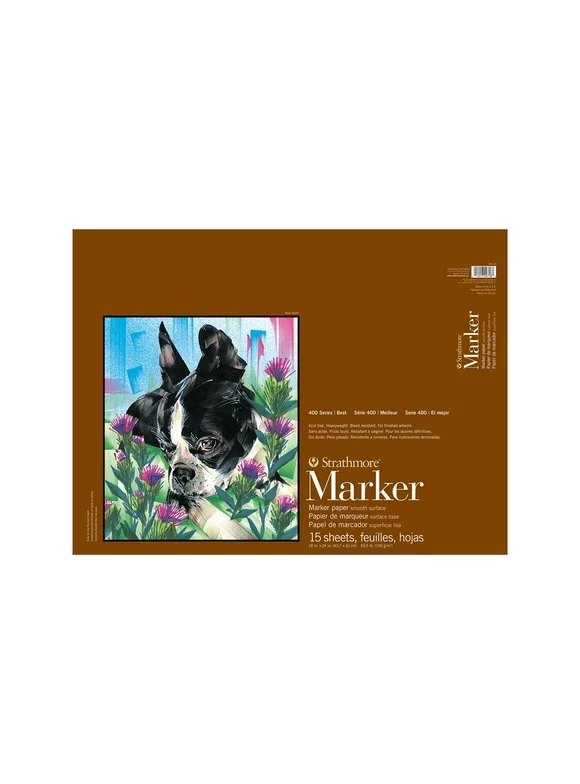 Strathmore 400 Series Marker Pad, 18 x 24 Inches, 50 lb, 15 Sheets
