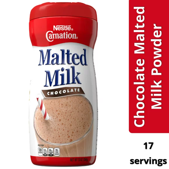 Nestle Carnation Chocolate Malted Milk Powder Mix, 13 oz, Can