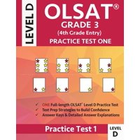 OLSAT Grade 3 (4th Grade Entry) Level D : Practice Test One Gifted and Talented Prep Grade 3 for Otis Lennon School Ability Test (Paperback)