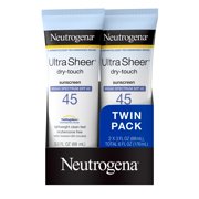 Neutrogena Ultra Sheer Dry-Touch Water Resistant Sunscreen SPF 45, 3 fl oz, 2 Pack