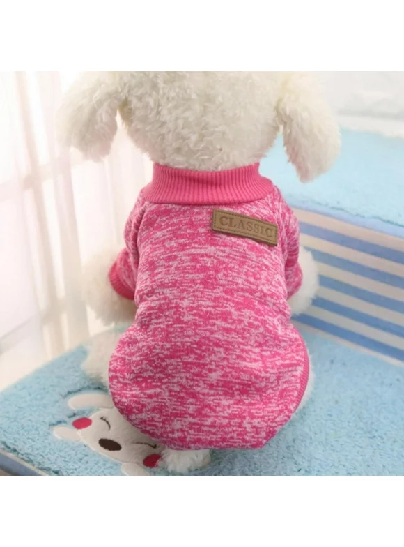 Prettyui Dog Sweater Winter Clothes Soft and Warm Suitable for Tiny Small Medium Dogs Puppy Pet Fall Sweaters Fashionable,Rose red