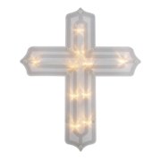 14" Lighted Religious Cross Easter Window Silhouette Decoration