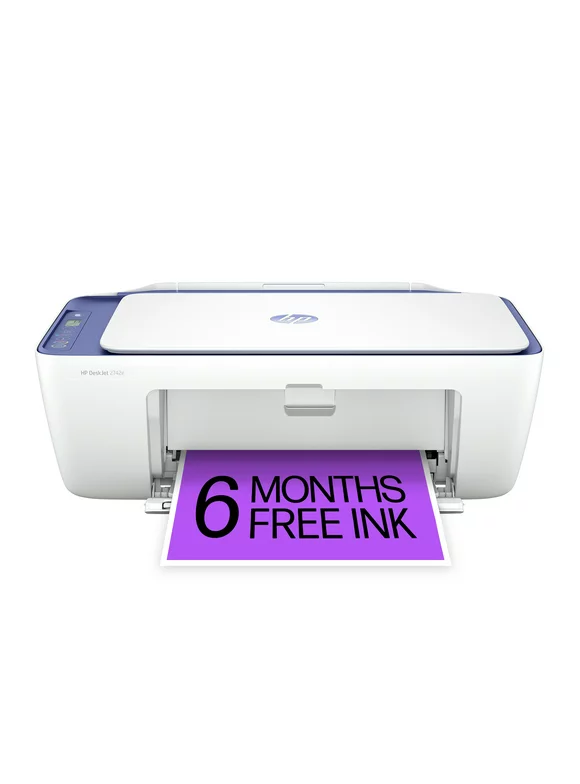 HP DeskJet 2742e Wireless Color All-in-One Inkjet Printer (Milkyway) with 6 months of Instant Ink included with HP+
