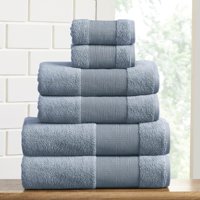 Modern Threads Aircloud 100% Cotton 6 Piece Luxury Towel Set, Blue
