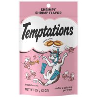TEMPTATIONS Classic Crunchy and Soft Cat Treats Shrimpy Shrimp Flavor, 3 oz. Pouch