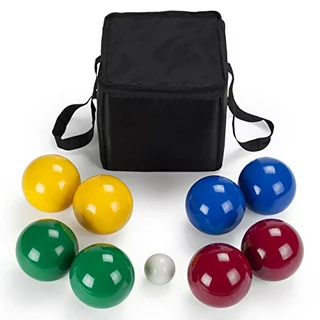 Crown Sporting Goods Premium Resin 4-Player Bocce Ball Set & Carry Case