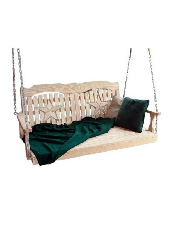 Creekvine Designs FTSBED60STBCVD 60 in. Treated Pine Starback Swing Bed