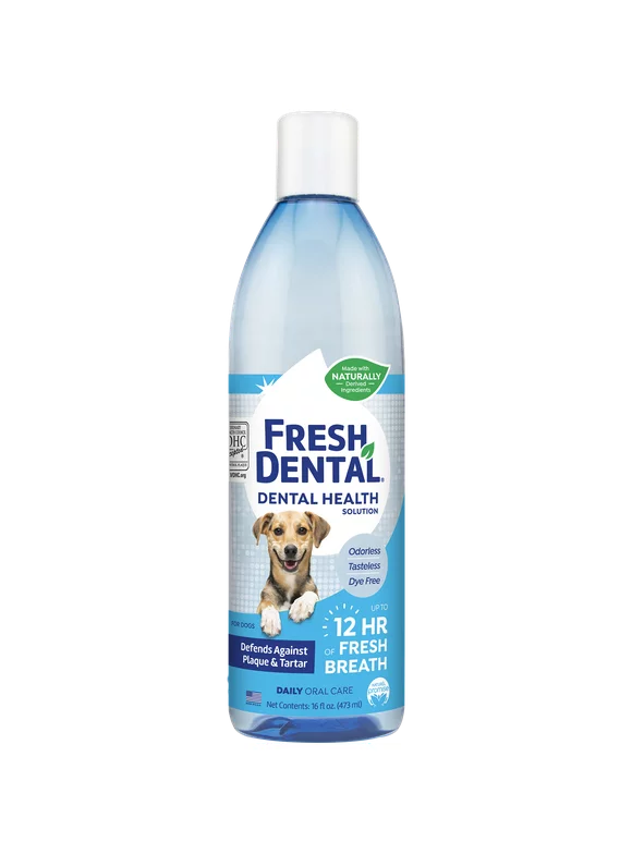 Naturel Promise Fresh Dental Dog Breath Freshener Water Additive for Dogs, 16 oz Bottle