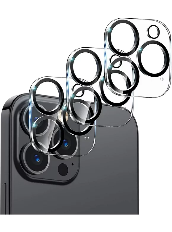 3 Pack ePacks Camera Lens Protector for iPhone 15 Pro / iPhone 15 Pro Max 6.7" Ultra HD Tempered Glass, 9H Hardness, Scratch Resistant, Easy Install - Case Friendly