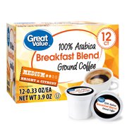 Great Value 100% Arabica Breakfast Blend Medium Ground Coffee, 0.33 oz, 12 count