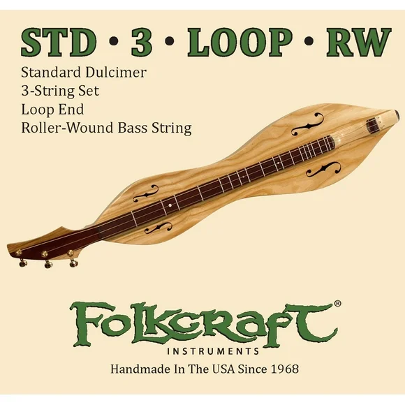 Folkcraft Loop End Dulcimer String Set, Loop Ends (.012" 015" .024"RW)