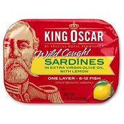 King Oscar Sardines In Extra Virgin Olive Oil With Lemon, 3.75 Oz (Pack Of 12)