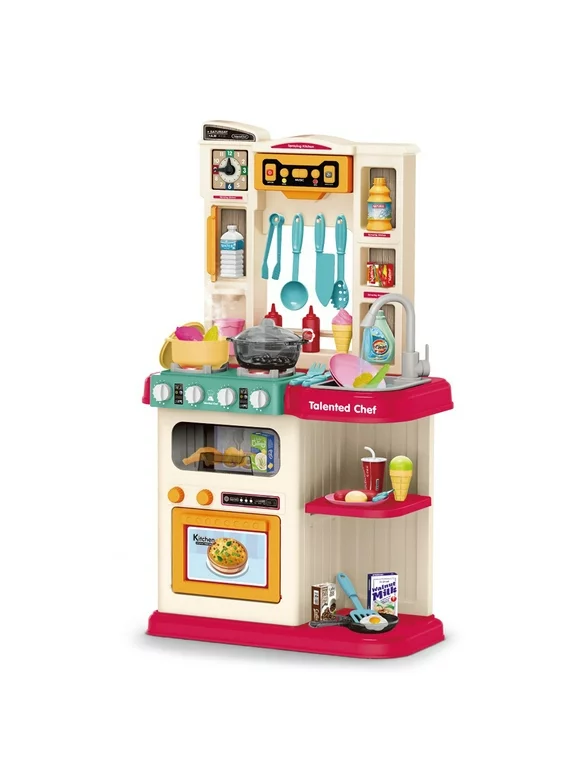 Transer Fun With Frieds Role Play Kids Kitchen Playset With Real Cooking Spray And Water Boiling Sounds Kids Educational Toy Gifts for Kids Boys Girls Toddlers