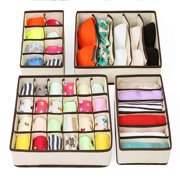 Zimtown Set of 4 Foldable Drawer Dividers, Storage Boxes, Closet Organizers, Under Bed Organizer