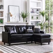 XKEEK PU Leather Combination Sofa Black