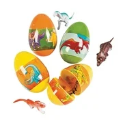 Filled Dino Easter Eggs - Party Supplies - 12 Pieces