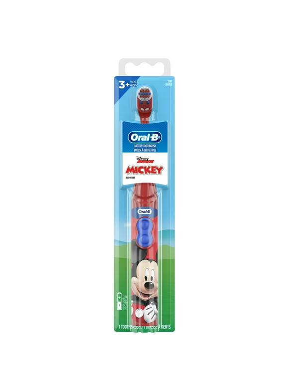 Oral-B Kid's Battery Toothbrush Featuring Disney's Mickey Mouse, Soft Bristles, for Children 3+