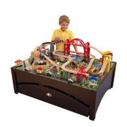 KidKraft Metropolis Wooden Train Set & Table with 100 Accessories Included