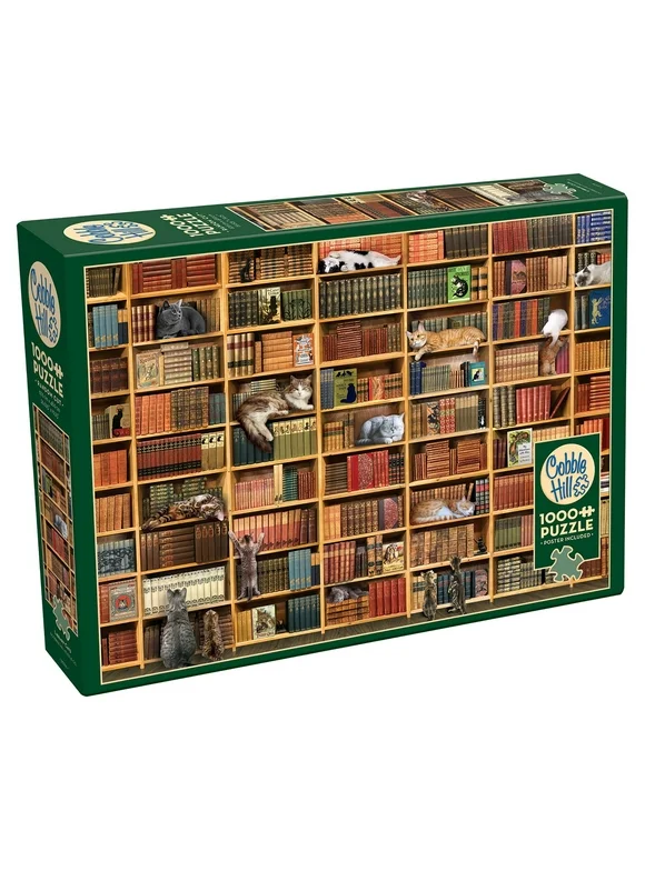 Cobble Hill: The Cat Library 1000 Piece Jigsaw Puzzle