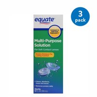 (3 Pack) Equate Sterile Multi-Purpose Contact Solution, 12 Oz
