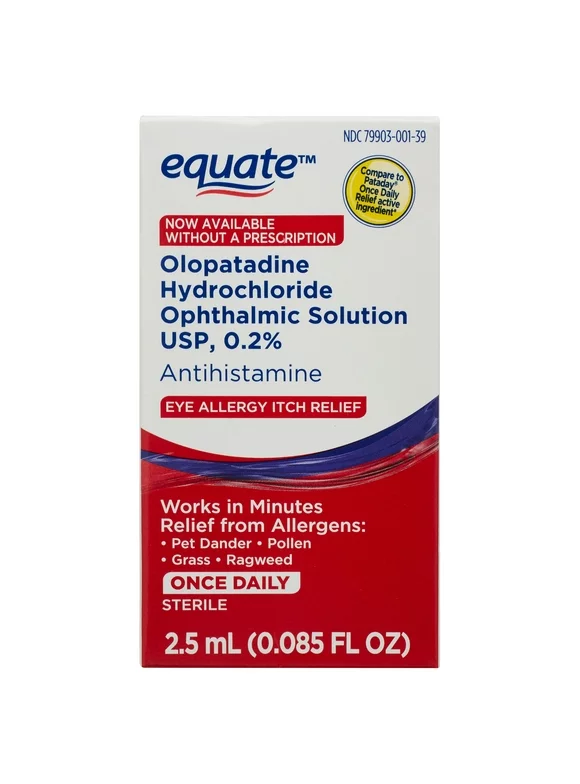 Equate Eye Allergy Itch Relief Solution 0.2%, 2.5 ml
