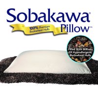 Sobakawa Pillow, Queen Size Natural Buckwheat Pillow with Cooling Technology, As Seen on TV