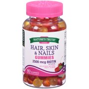 Nature's Truth Hair, Skin & Nails 2500mcg Biotin Dietary Supplement Gummies 80 ct Bottle