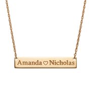 "Quick Ship Gift" - Personalized Women's Sterling Silver or Gold over Silver Couple's Name Bar Necklace