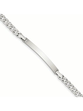 .925 Sterling Silver 5.00MM Curb Link ID Bracelet 8.50 Inches