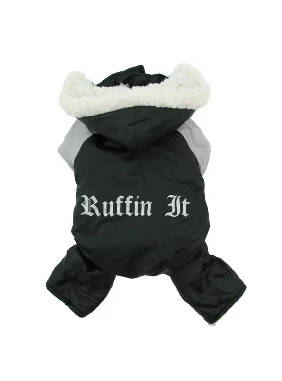 Ruffin It Snowsuit by Doggie Design - Black and Gray Small