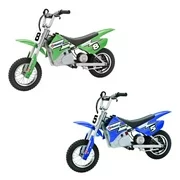 Razor Dirt Rocket Kids Electric Motocross Motorcycle Bikes, 1 Green & 1 Blue