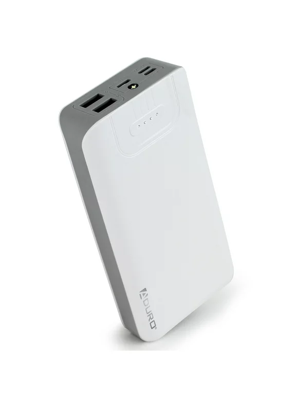 Aduro Power Bank 20,000mAh Battery Pack with Dual USB LED Indicator White
