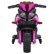 Veryke Kids Electric Battery-Powered Ride-On Motorcycle Dirt Bike Toy With 4 Wheels, Gifts for Children Girls Boys, Pink