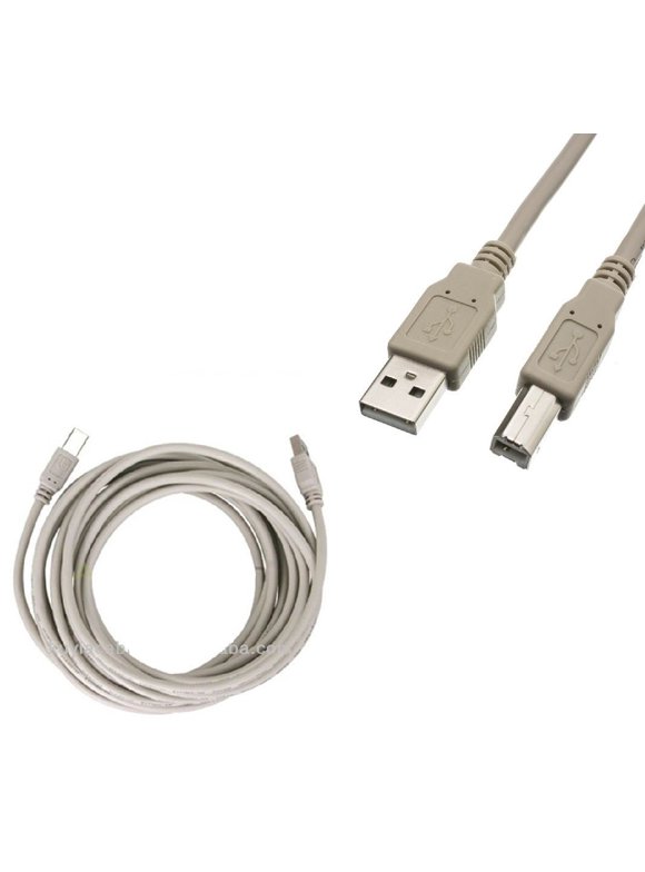 CableVantage Printer 25FT Cable 25Feet, USB 2.0 Printer Scanner Cable Cord Type A Male to B Male Cable for Epson Dell Canon Lexmark HP Beige