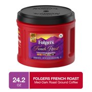 Folgers French Roast Ground Coffee, Medium-Dark Roast, 24.2-Ounce