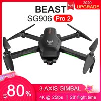 ZLL Beast SG906 PRO 2 GPS RC Drone with Camera 4K 3-axis Gimbal Brushless Motor 5G Wifi FPV Optical Flow Positioning Quadcopter Point of Interest Waypoint Flight 1200m Control 28mins Flight Time