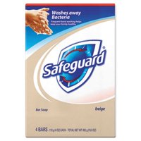 Safeguard Deodorant Antibacterial Bar Soap, 4 oz, Beige, 48 Bars