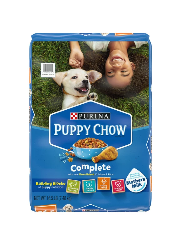 Purina Puppy Chow High Protein Real Chicken Gravy Dry Dog Food, 16.5 lb Bag