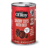 Ol' Roy Cuts in Gravy Savory Cuts with Beef Wet Dog Food, 22 oz, 6 Count