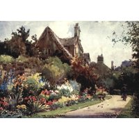 Oxford 1905 Cottages  Worcester College Garden Poster Print by  William Matthison (18 x 24)