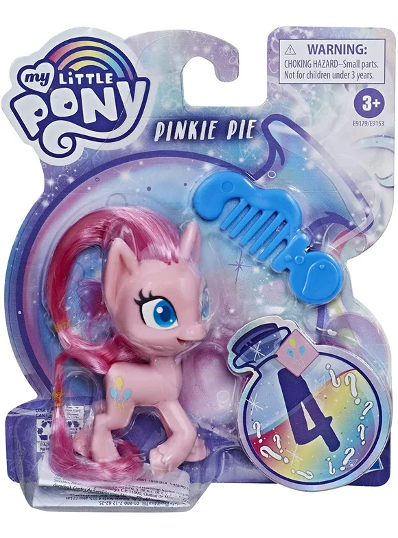 My Little Pony Pinkie Pie Potion Pony Figure -- 3-Inch Pink Pony Toy with Brushable Hair, Comb, and 4 Surprise Accessories