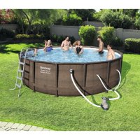 Bestway 16' x 48" Power Steel Frame Above Ground Swimming Pool Set with Pump
