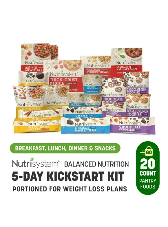 Nutrisystem Kickstart Balanced Nutrition 5-Day Protein Weight Loss Kit, Ready-to-Go Meals, 20 Pack