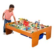 KidKraft Ride Around Town Wooden Train Set & Table with 100 Accessories Included