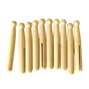 Tomshoo 10Pcs Wooden People Peg Dolls Clothes Pin Unfinished DIY Craft For Paint Stain Toys Home Decoration