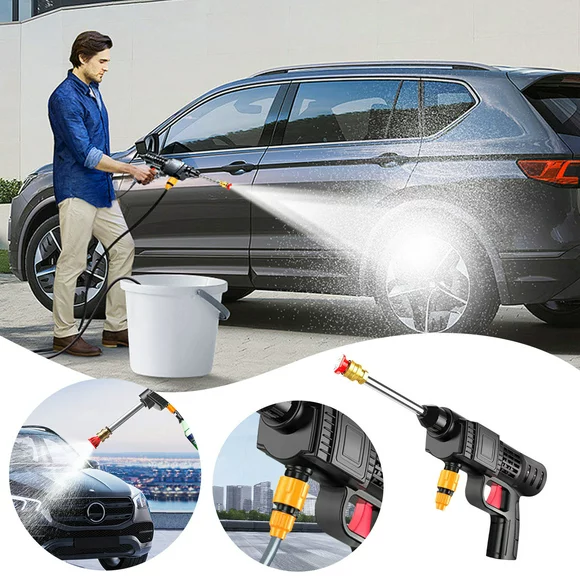 Lithium Battery Car Washing Tool Portable Car Washer High Pressure Car Washing Water Guns Floor Stall Watering Household Rechargeable Garden Water on Clearance