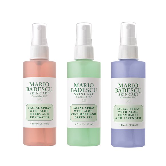 Mario Badescu Skin Care Facial Spray Spritz Mist Glow 3 Pieces Facial Spray Set, 4 fl oz